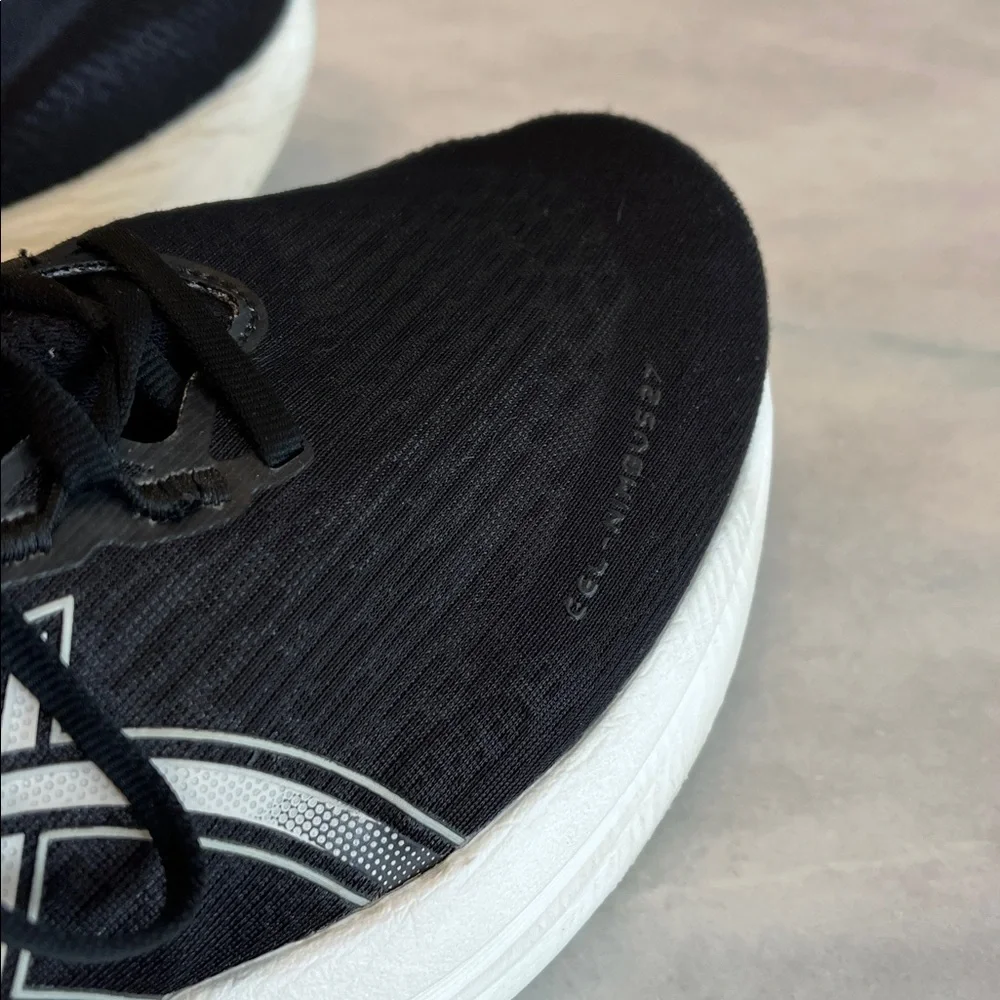 Asics Gel Nimbus 27 1011B958 Black White Running Shoes Men's 11 - Picture 7 of 10